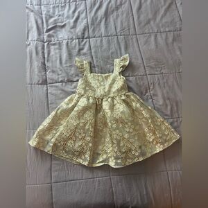 Rare Editions Gold Floral Kids Dress
